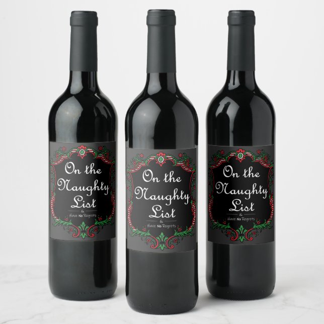 Naughty List Wine Label (Bottles)