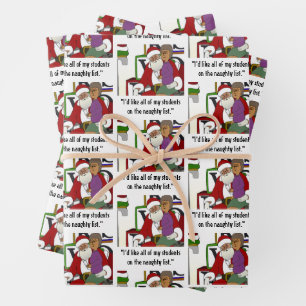Naughty List Wrapping Paper Sheet