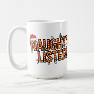 Naughty Lister! Hollywood Marquee Christmas Lights Coffee Mug