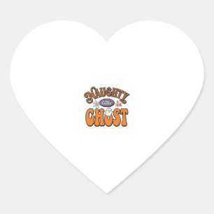 Naughty Little Ghost Vintage Halloween Shirt Desig Heart Sticker