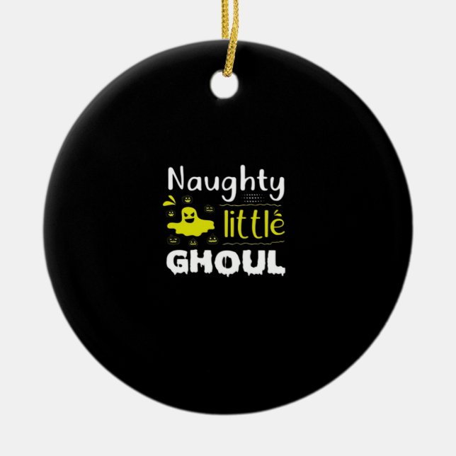 Naughty Little Ghoul Ceramic Ornament (Front)