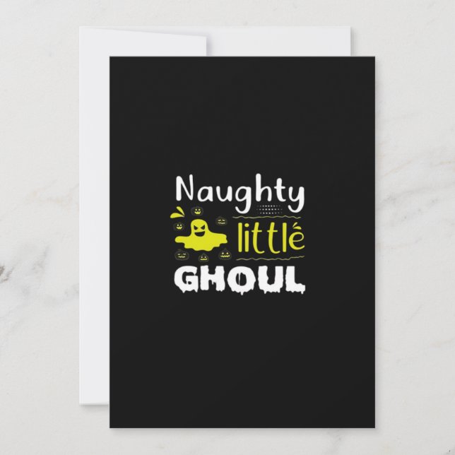 Naughty Little Ghoul Funny Halloween Design Holiday Card (Front)