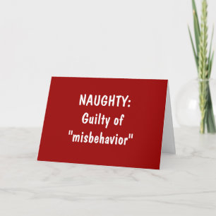 "NAUGHTY ME--JUST A BARREL OF FUN" HOLIDAY CARD
