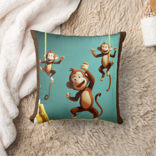 naughty monkey family cushion