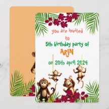 naughty monkey family kids birthday 