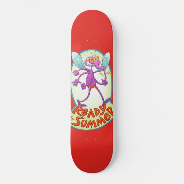 Naughty mosquito ready to bite you this summer skateboard (Front)