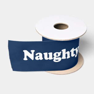 Naughty navy blue white funny cute flirty cool satin ribbon
