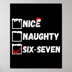 Naughty Nice 67 Christmas Checklist Fun Six Seven Poster