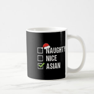 Naughty Nice Asian Asia Santa Hat Christmas Gift Coffee Mug