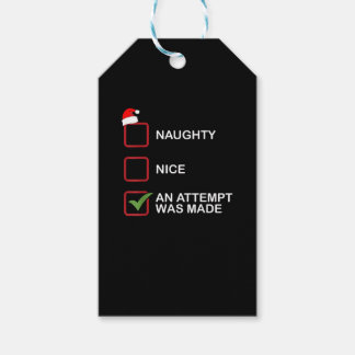 Naughty Nice Attempt Made Funny Christmas List Gift Tags