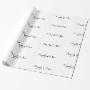 Naughty & Nice BlackScript - Wrapping Paper