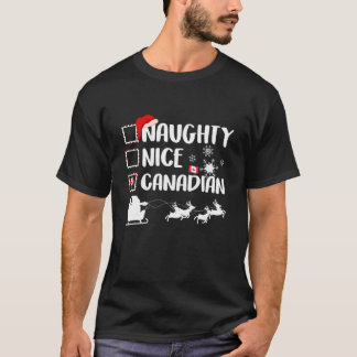 Naughty Nice Canadian Christmas Pajama Xmas T-Shirt