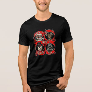 Naughty Nice Christmas Skull Yule Design Tri-Blend Shirt