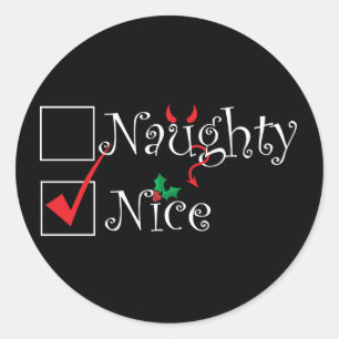 Naughty Nice Classic Round Sticker