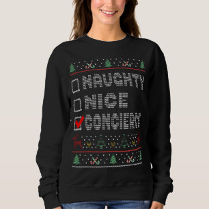 Naughty Nice Concierge Matching Christmas Group Pa Sweatshirt