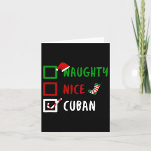 Naughty Nice Cuban Funny Cuba Christmas Santa Gift Card