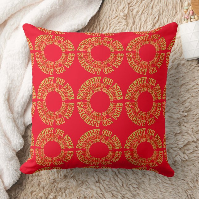 Naughty Nice December 25th Milk and Cookies Cushion (Blanket)