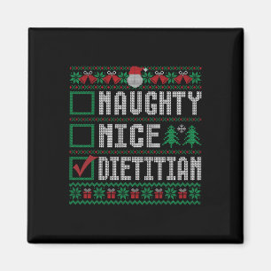 Naughty Nice Dietician Christmas List Holiday Seas Magnet