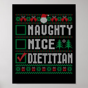 Naughty Nice Dietitian Christmas List Holiday Seas Poster