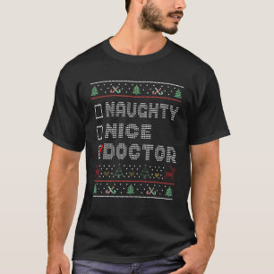 Naughty Nice Doctor, Matching Christmas Group Paja T-Shirt