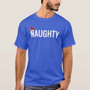 Naughty Nice Funny Couples Christmas Matching Paja T-Shirt