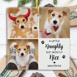 Naughty Nice Funny Dog 3 Pet Photo Christmas Ceramic Ornament<br><div class="desc">A Little Naughty, but mostly Nice! Introducing our new personalised ornament collection - A Little Naughty But Mostly Nice! Our modern and fun ornaments are the perfect addition to your Christmas tree this holiday season. Our ornaments are designed for pet lovers, and feature cute and funny pictures of your furry...</div>