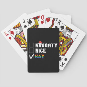 Naughty Nice Gay Rainbow Pride LGBT Christmas Gift Playing Cards