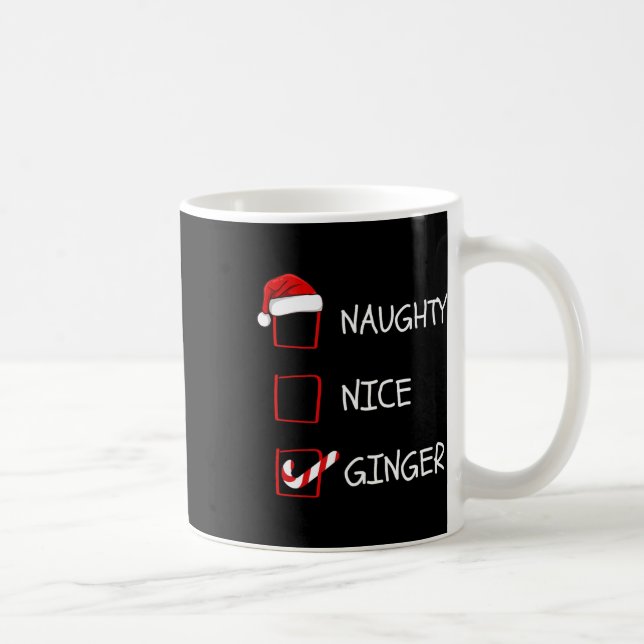 Naughty Nice Ginger Christmas List  Coffee Mug (Right)