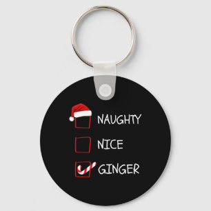 Naughty Nice Ginger Christmas List  Key Ring