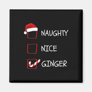 Naughty Nice Ginger Christmas List Magnet