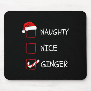 Naughty Nice Ginger Christmas List Mouse Pad