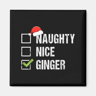 Naughty Nice Ginger Redhead Santa Hat Irish Christ Magnet