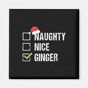 Naughty Nice Ginger Redhead Santa Hat Irish Christ Magnet