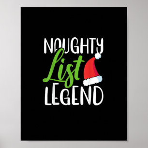 Naughty Nice Holiday List Funny Seasonal Humor Poster