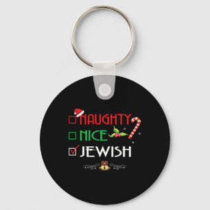 Naughty Nice Jewish Group Matching Christmas Gifts Key Ring