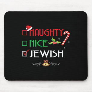 Naughty Nice Jewish Group Matching Christmas Gifts Mouse Pad