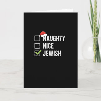Naughty Nice Jewish Santa Christmas  Card
