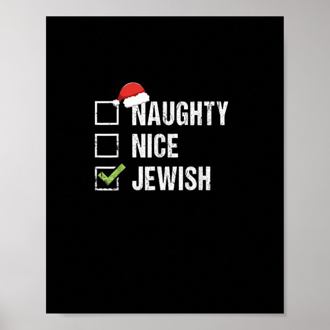 Naughty Nice Jewish Santa Christmas   Poster (Front)