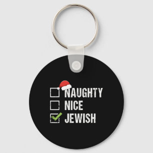 Naughty Nice Jewish Santa Jew Christmas Gift Hanuk Key Ring