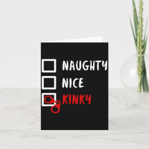 Naughty Nice Kinky Christmas List Santa Hanuffs Gi Card