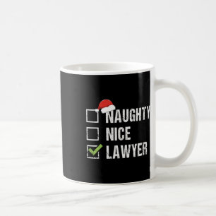 Naughty Nice Lawyer Santa Hat Law Christmas Gift Coffee Mug
