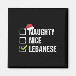 Naughty Nice Lebanese Lebanon Santa Christmas Gift Magnet