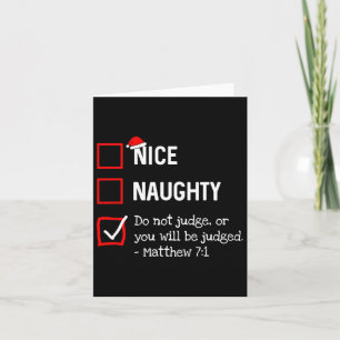 Naughty Nice List Funny Religious Christian Christ Card