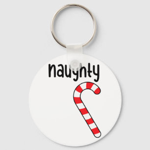Naughty Nice Matching Couples Christmas Pyjamas  Key Ring