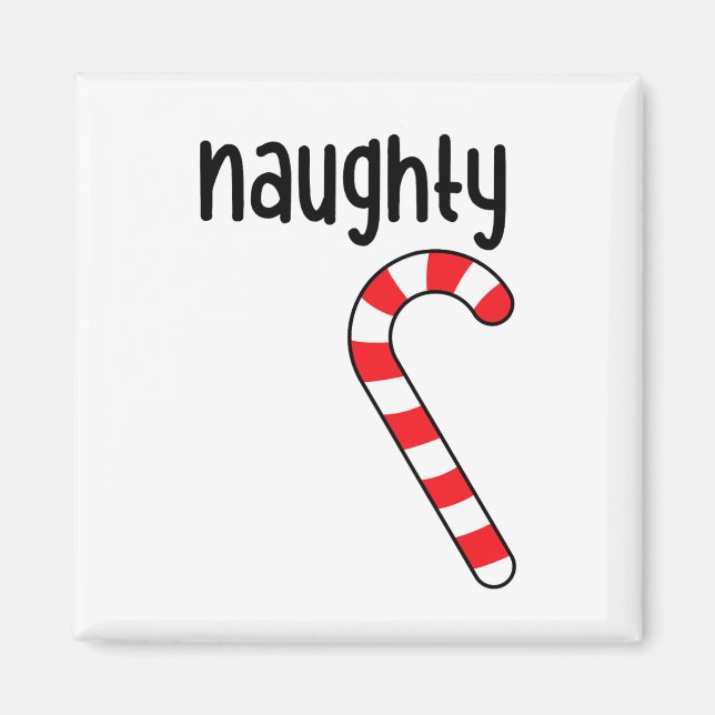 Naughty Nice Matching Couples Christmas Pyjamas  Magnet (Front)