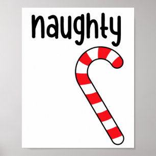 Naughty Nice Matching Couples Christmas Pyjamas Poster