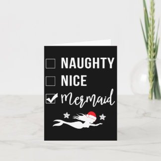 Naughty Nice Mermaid Funny Mermaid Christmas  Card