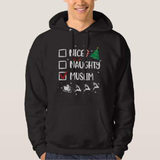 Naughty Nice Muslim Christmas Funny Santa Hat -Xma Hoodie