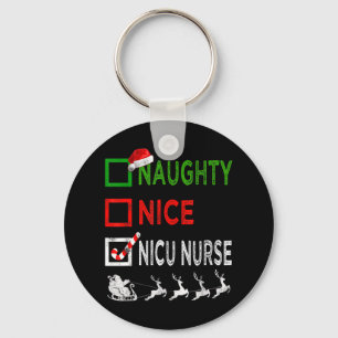 Naughty Nice Nicu Nurse Christmas Pyjamas Funny Sa Key Ring