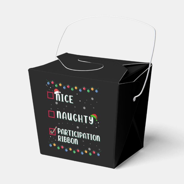 Naughty Nice Participation Ribbon Medal Funny Favour Box (Front Side)